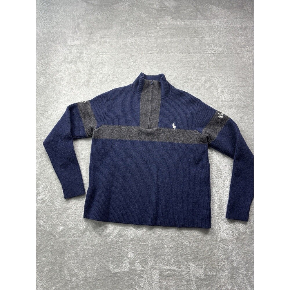 Polo Golf Ralph Lauren Men’s Navy & Gray Quarter-Zip Sweater Size M
